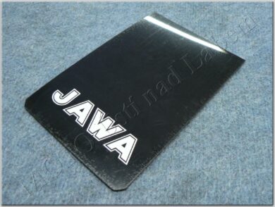 zástěrka blatníku - nápis JAWA bílý ( PIO )  (110421)