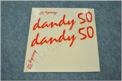 nálepka Dandy 50 arch nápisy velký/malý  - červená ( Jawa 50 Dandy )  (140043)