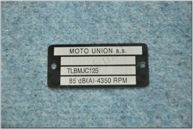 štítek typový MJC ( Dandy MOTO UNION ) / 60x30  (140051)