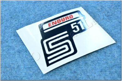 nálepka schránky S51 ENDURO - č/b/červená ( Simson S51 )  (520160)