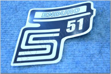 nálepka schránky S51 ENDURO - č/b/stříbrná ( Simson S51 )  (520162)