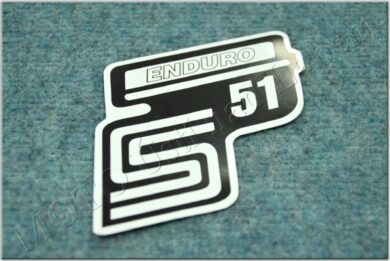 nálepka schránky S51 ENDURO - černo/bílá ( Simson S51 )  (520165)