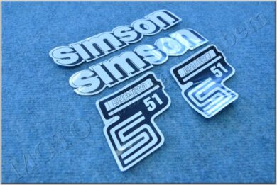 nálepky SIMSON ENDURO sada - bílá ( Simson S51 )  (520540)