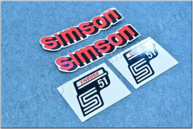 nálepky SIMSON ENDURO sada - červená ( Simson S51 )  (520541)