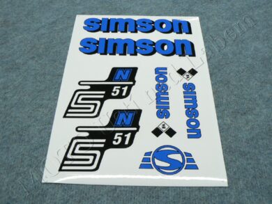 nálepky SIMSON S51 N arch - modrá ( Simson S51 ) orig.vzor  IFA  (520760)