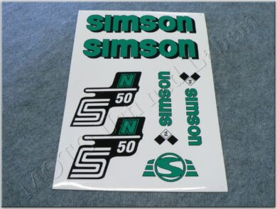 nálepky SIMSON S50 arch - zeleno/černá, orig.vzor IFA  (540042)