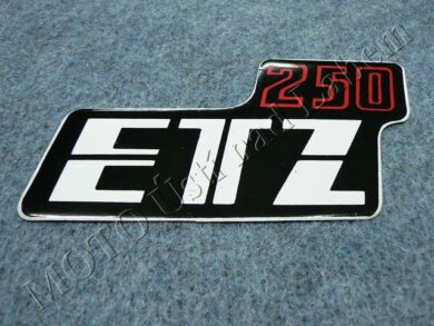 nálepka schránky ETZ 250 - č/b/červená ( MZ ) orig.  (610025)