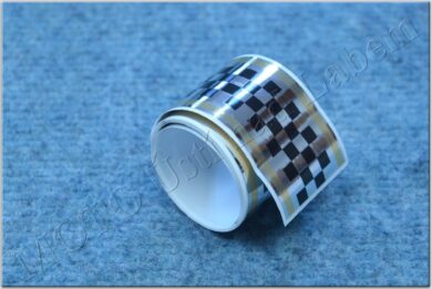 nálepka šachovnice - černo/stříbrno/zlatá ( UNI ) 1000x30mm  (900798)