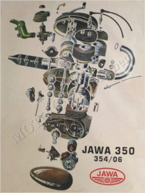 plakát rozkres motoru ( Jawa 350/354-06 )  (930359)