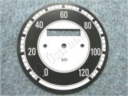 ciferník tachometru 120 km ( Kývačka ) / D=75mm