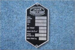 štítek typový ( Kývačka ) logo Jawa-ČZ / 85x45