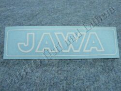 nálepka JAWA - bílá kontura 140x35