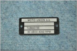 štítek typový MJC ( Dandy MOTO UNION ) / 60x30