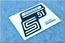 nálepka schránky S51 ENDURO - č/b/modrá ( Simson S51 )