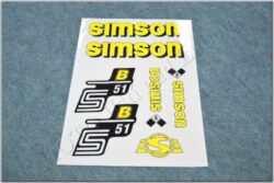 nálepky SIMSON - žlutá ( Simson S51 B ) orig.