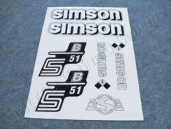 nálepky SIMSON S51 B arch - stříbrná ( Simson S51 ) orig.vzor  IFA
