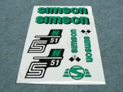 nálepky SIMSON S51 N arch - zelená ( Simson S51 ) orig .vzor  IFA