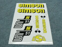 nálepky SIMSON S51 N arch - žlutá ( Simson S51 ) orig.vzor  IFA