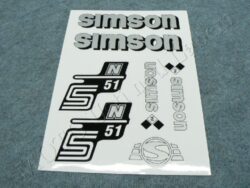 nálepky SIMSON S51 N arch - stříbrná Simson S51 ) orig.vzor  IFA