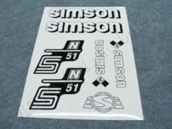 nálepky SIMSON S51 N arch - bílá ( Simson S51 ) orig.vzor  IFA