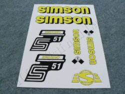 nálepky SIMSON S51 ENDURO arch - žluto/č/b ( Simson S51 )  orig.vzor IFA
