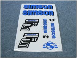nálepky SIMSON S51 ENDURO arch - modro/č/b, orig.vzor IFA