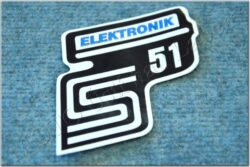 nálepka schránky S51 ELECTRONIC - č/b/modrá ( Simson S51 )