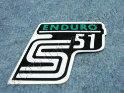 nálepka schránky S51 ENDURO - č/b/zelená ( Simson S51 )