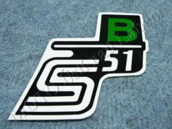 nálepka schránky S51 B - č/b/zelená ( Simson S51 )