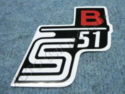 nálepka schránky S51 B - č/b/červená ( Simson S51 )