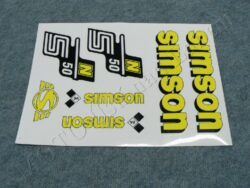 nálepky SIMSON S50 arch - žluto/černá, orig.vzor IFA