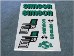 nálepky SIMSON S50 arch - zeleno/černá, orig.vzor IFA