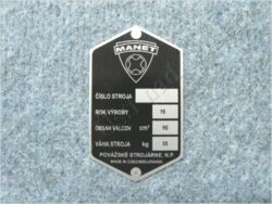 štítek typový ( Manet 90 ) stříbrno / černý / 75x45
