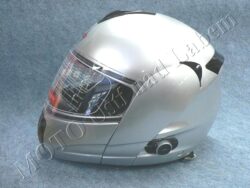 Flip-Up Helmet FU3B - silver, bluetooth ( Motowell )